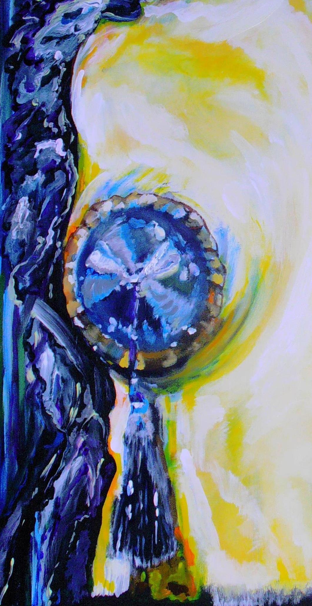 N° 711- L'EFFEUILLEUSE - 100X81cm - Acrylique - Marie-Jeanne UNGARO - Copyright Control © Tous Droits Réservés -