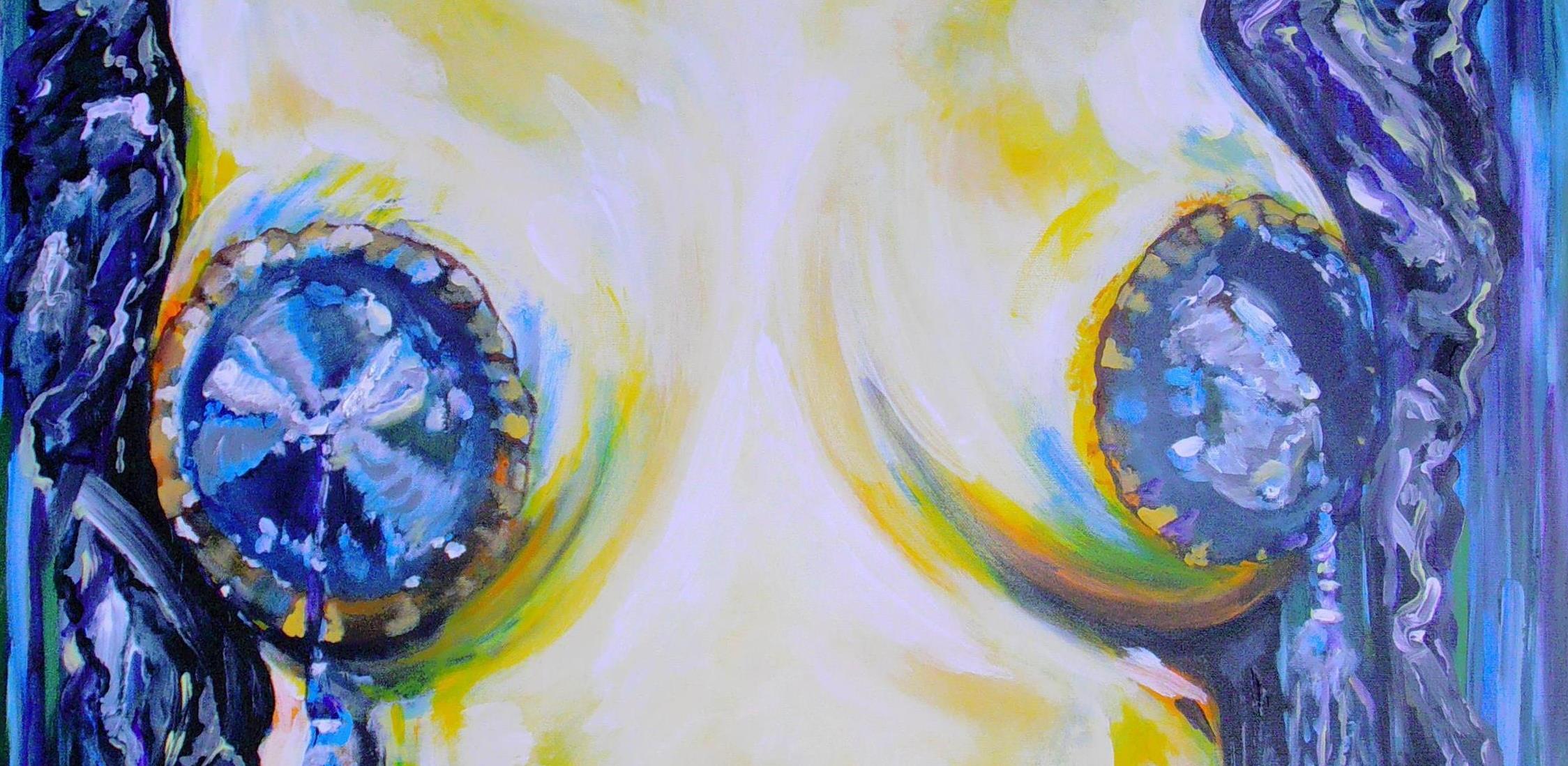 N° 711- L'EFFEUILLEUSE - 100X81cm - Acrylique - Marie-Jeanne UNGARO - Copyright Control © Tous Droits Réservés -