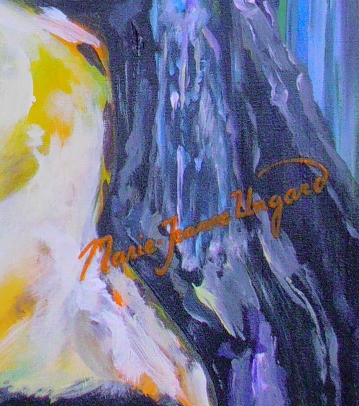 N° 711- L'EFFEUILLEUSE - 100X81cm - Acrylique - Marie-Jeanne UNGARO - Copyright Control © Tous Droits Réservés -